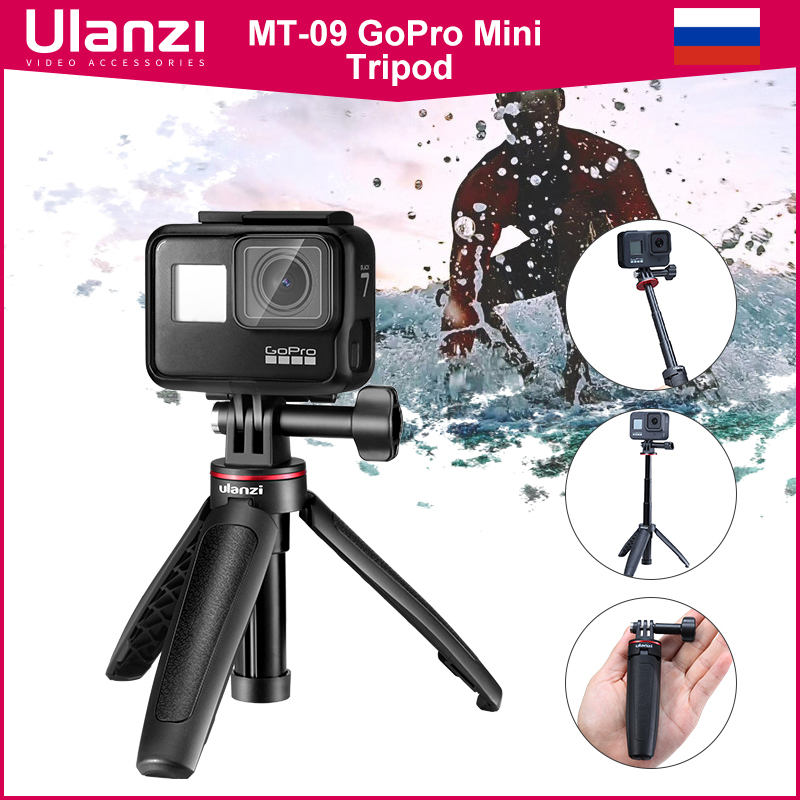 Gopro Action Camera Hero 12 Black - Ulanzi MT-09 memperpanjang Gopro Vlog Tripod