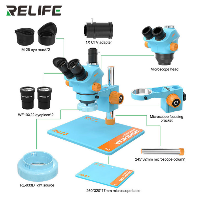 Electronics Repair Microscope - RELIFE RL-M5T-B11 0.7-5.0 mikroskop trinokular HD