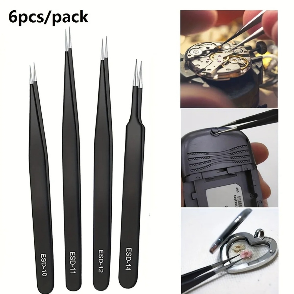 6 Buah Pinset ESD Presisi Anti - Elektronik Repair ulasan dan harga